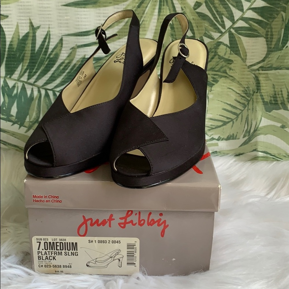 Just Libby platform sling back heels